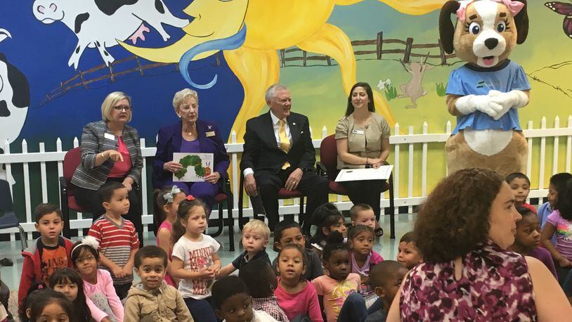 Gov. Nathan Deal and his wife Sandra kick off the state's celebration of the 25th anniversary of the pre-kindergarten program in Roswell on Oct. 2, 2017.