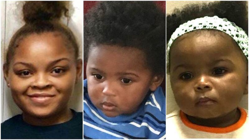 Kenyah Randall-Edwards and her two children, Kensharri and Shariah (l-r), have been reported missing.