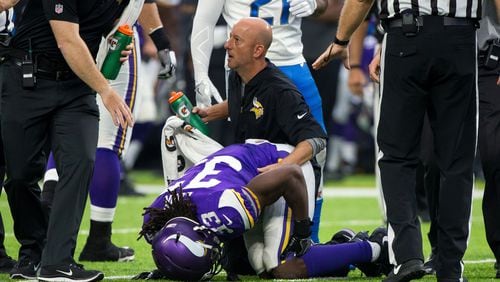 Vikings running back Dalvin Cook went down with a non-contact knee injury in the third quarter of Sunday's game vs. Detroit.