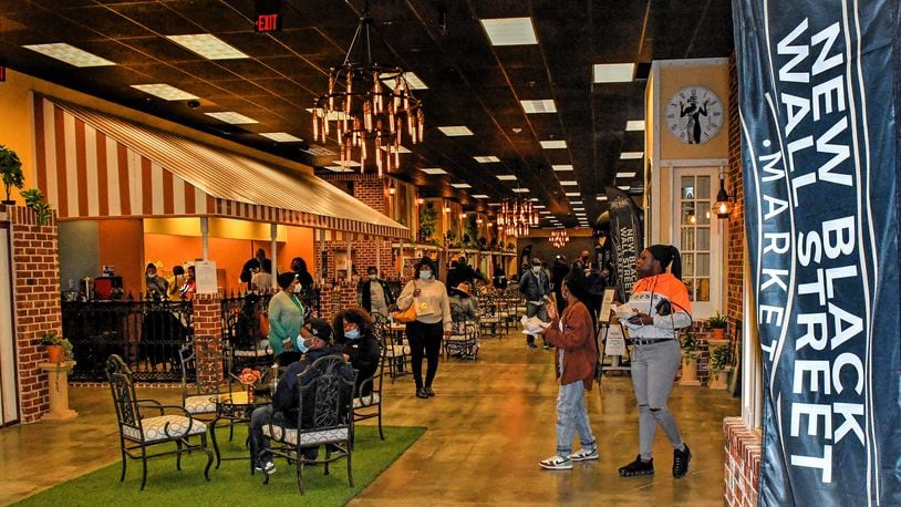 Food will play a significant role at the New Black Wall Street Market in Stonecrest. Shown here is one of the "streets" inside the venue. (Chris Hunt for The Atlanta Journal-Constitution)