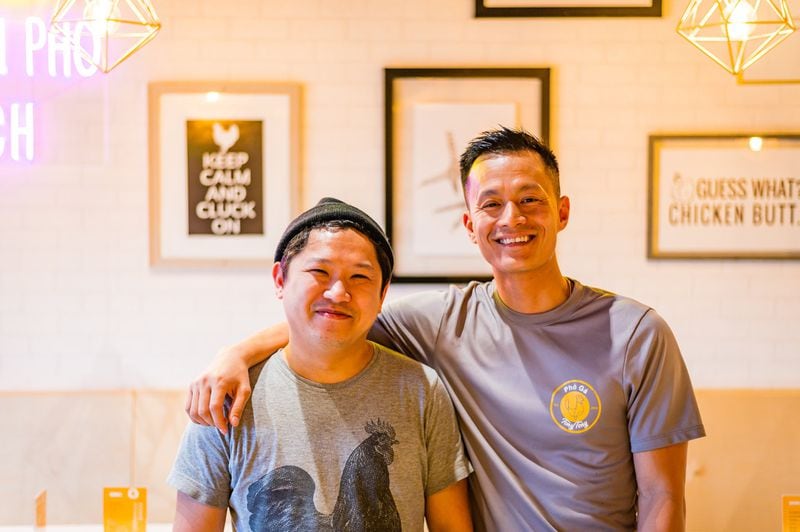 Business partners Tony Le (left) and Vinh Nguyen own Pho Ga Tony Tony. CONTRIBUTED BY HENRI HOLLIS