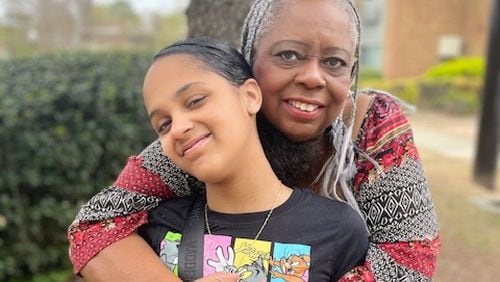 74-year-old Julia Melton of Atlanta with her 13-year-old granddaughter, Janiah-Joy Melton.