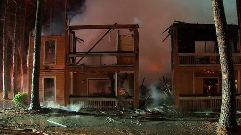 Two fast-moving fires ripped through apartments and condos early Friday in DeKalb County,.