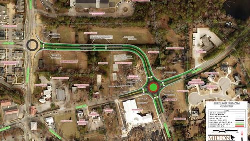 A roundabout at Charlotte Drive and Mayfield Road, and an extension of Charlotte to Birmingham Highway, make up the Northeast Crabapple Connector Project in Milton. The city has awarded a $2.3 million contract to CMES Inc. for the work. CITY OF MILTON