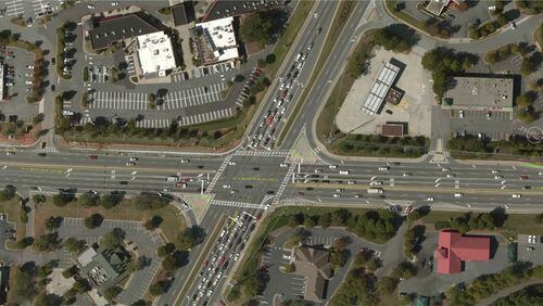 Engineer’s drawing depicts a segment of the reconstructed Medlock Bridge Road in Johns Creek. CITY OF JOHNS CREEK