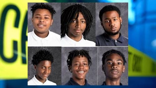 Top, from left: Ulas Scurry, Norman Logan, Keenan Scurry. Bottom, from left, Jakeem Williams, Dequan Robinson, Aaron Drummond. (Credit: Clayton County Police Department)