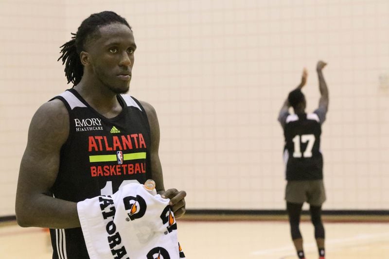 Taurean Prince during the Atlanta Hawks' training camp at Stegeman Coliseum in Athens, Georgia on Tuesday, Sept. 27, 2016. (Photo by Cory A. Cole)