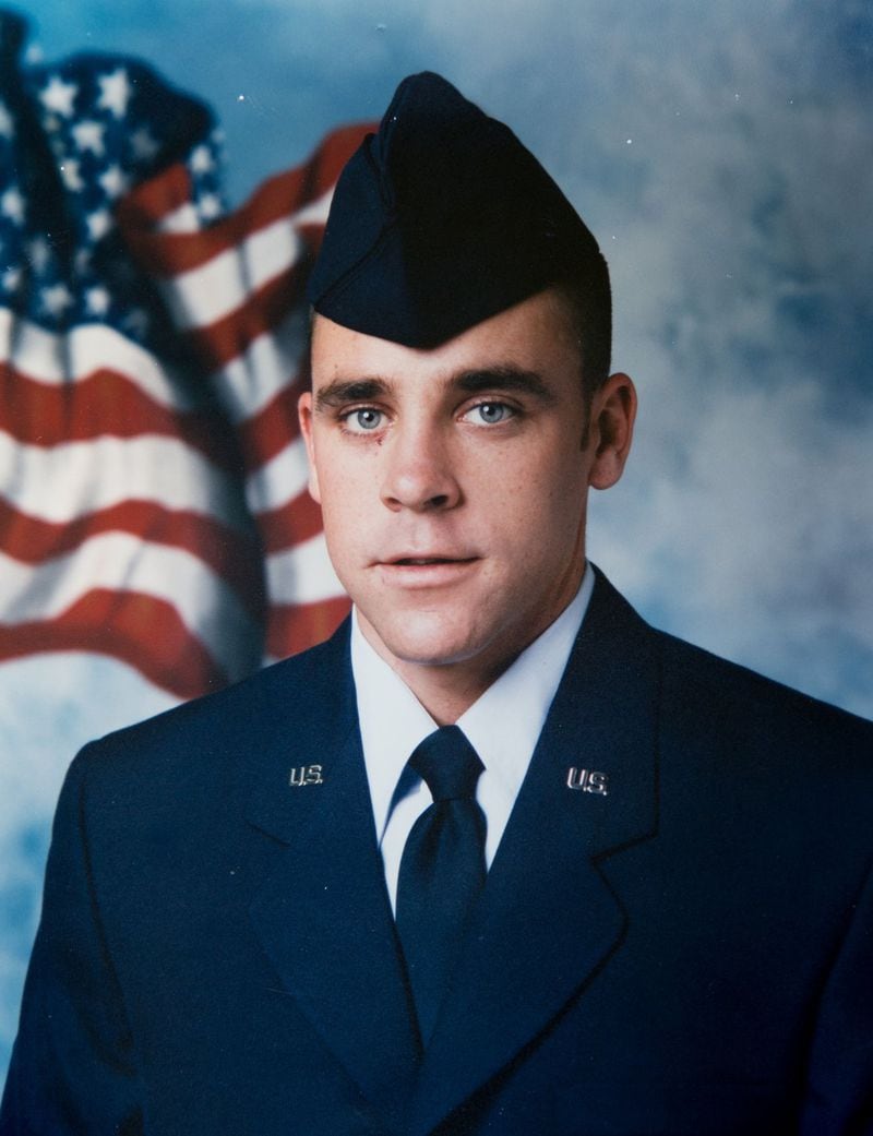 Tyler Bowser’s Air Force basic training portrait, January 1997. CONTRIBUTED BY TYLER BOWSER