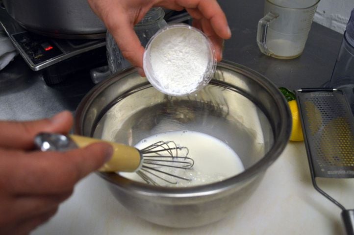 Meanwhile, in a separate container, whisk cornstarch with the remaining cup of milk