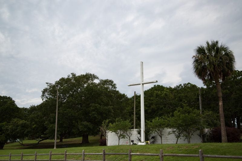 The cross at Pensacola’s Bayview Park, ordered removed by a three-judge panel of the 11th U.S. Circuit Court of Appeals in Atlanta on Friday, Sept. 7, 2018. 
