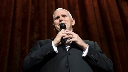 WASHINGTON, DC - JANUARY 17: Vice President-elect Mike Pence delivers remarks at the Chairman's Global Dinner, at the Andrew W. Mellon Auditorium on January 17, 2017 in Washington, DC.The invitation-only black-tie event is a chance for Trump to introduce himself and members of his cabinet to foreign diplomats. (Photo by Kevin Dietsch-Pool/Getty Images)