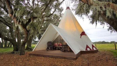 Luxe teepee accommodations - image credit Westgate River Ranch Resort