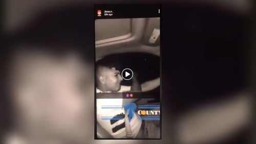 A video posted to Snapchat Saturday night appears to show two men fire several shots out of a moving vehicle in Clayton County.