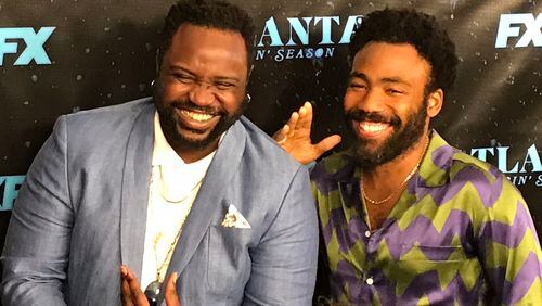 Brian Tyree Henry and Donald Glover at the Starlight Drive In screening of season 2 of FX's "Atlanta." CREDIT: Rodney Ho/rho@ajc.com