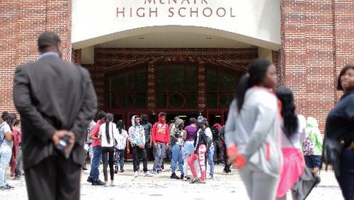 Students exit DeKalb County’s Ronald E. McNair High School after dismissal. (AJC FILE PHOTO)