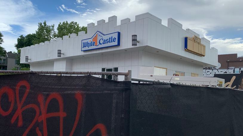 A fake White Castle was built on Edgewood Drive just west of Boulevard for a TV show "Lionheart" on Disney+. White Castle has never exited in Atlanta. RODNEY HO/rho@ajc.com