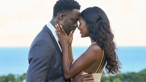 Charity Lawson of Georgia picked a California medical specialist Dotun Olubeko as her fiance on Monday's "The Bachelorette." (ABC/Craig Sjodin)