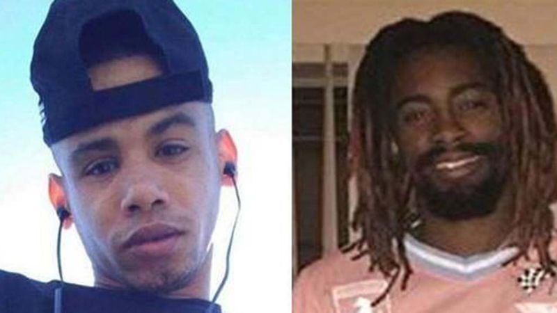 Joshua Jackson (left) and Derrick Ruff were found dead inside a storage unit in Gwinnett County.