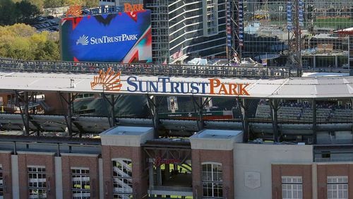 View of SunTrust Park looking west, with Battery Park in the background.