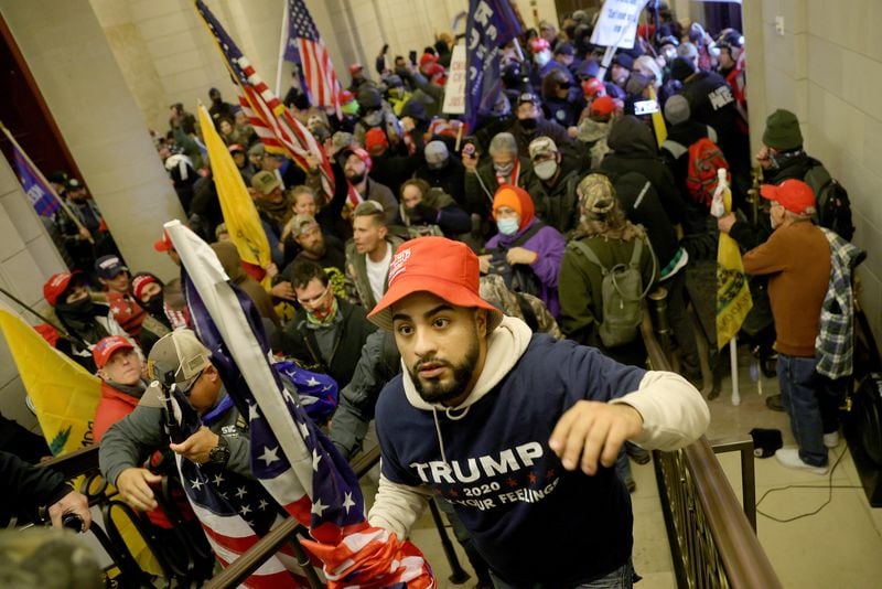 A pro-Trump mob enters the U.S. Capitol Building on Wednesday, Jan. 6, 2021, in Washington, D.C. (Win McNamee/Getty Images/TNS)