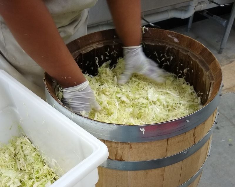 Cultured Traditions uses traditional methods, such as fermenting its sauerkraut in wooden barrels. Courtesy of Cultured Traditions