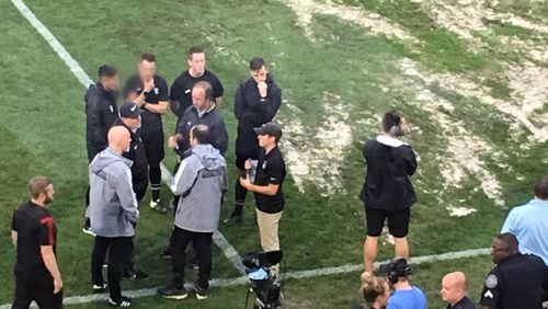 This was the final meeting of game and match officials before Tuesday's U.S. Open Cup game between Atlanta United and Charleston was abandoned due to an unplayable field in Charleston.