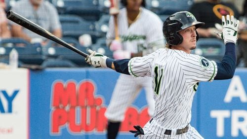 Atlanta Braves outfield prospect Waters is hitting .230/.344/.338 with three homers, six doubles and 10 RBIs this season at Triple-A Gwinnett. (Will Fagan/Gwinnett Stripers)