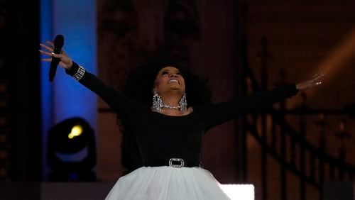 Pop icon Diana Ross at performing at the Queen Elizabeth II Platinum Jubilee Concert outside Buckingham Palace in London, Saturday, June 4, 2022. (AP Photo/Alastair Grant)