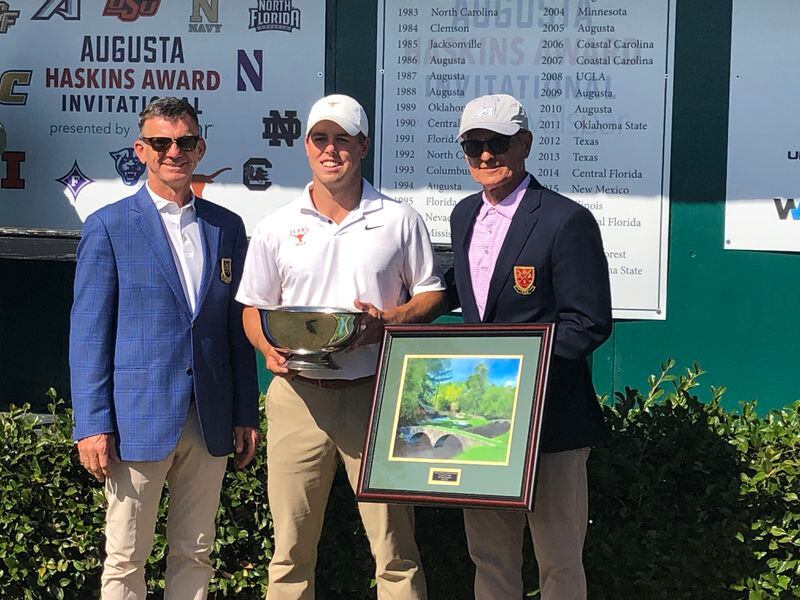 Pierceson Coody of Texas won the individual winner and led the Longhorns to victory in the Augusta Haskins Award Invitational.