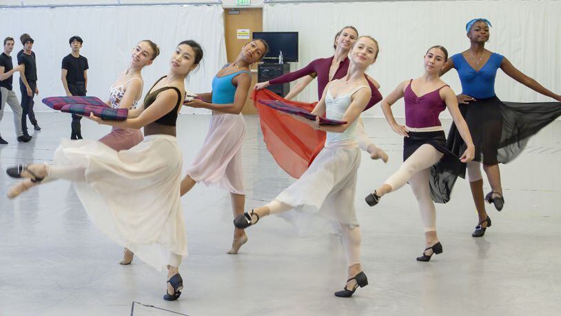 The Atlanta Ballet rehearses for "La Sylphide." Photo: Kim Kenney