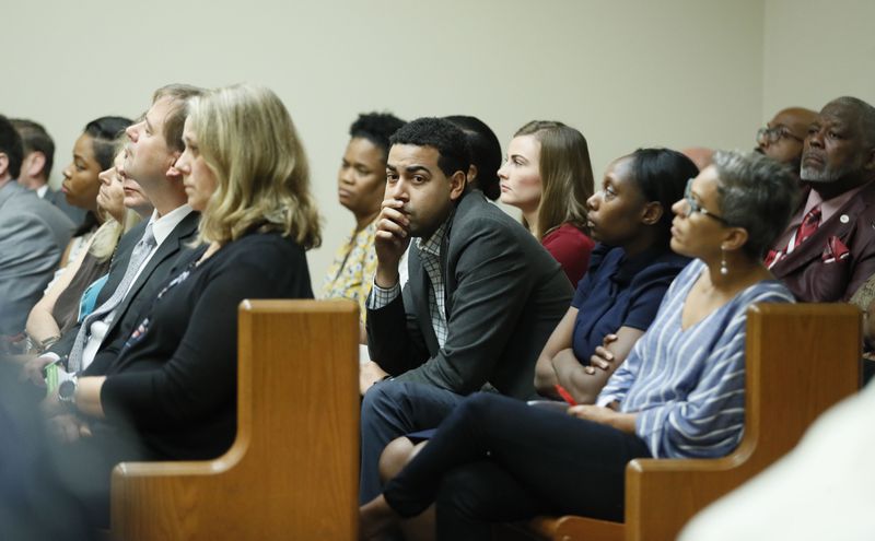 September 26, 2019 - Decatur - The gallery was packed for opening statements.  The murder trial of former DeKalb County Police Officer Robert "Chip" Olsen began as attorneys worked to strike a jury this morning, followed by opening statements.  Olsen is charged with murdering  war veteran Anthony Hill.  Bob Andres / robert.andres@ajc.com