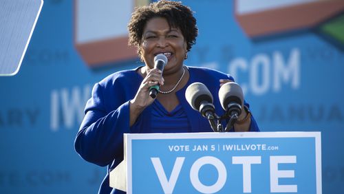 Former Georgia gubernatorial Democratic candidate Stacey Abrams said Thursday that critics of the state's election overhaul should not rush to boycott some of the state's major companies. But she added that those firms should use the chance to publicly condemn the law, invest in voting rights expansion and support wide-ranging federal election legislation before they’re targeted with a boycott movement. (Alyssa Pointer / Alyssa.Pointer@ajc.com)