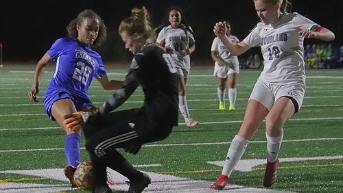 Chamblee's Solei Washington (29) scored three first-half goals in a 10-0 victory over Woodland-Cartersville last week in the first round of the Class 5A girls soccer tournament.