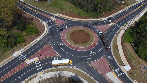 New roundabout at Big Creek Road and Bethany Creek Road in Buford opens soon. (Courtesy GDOT)