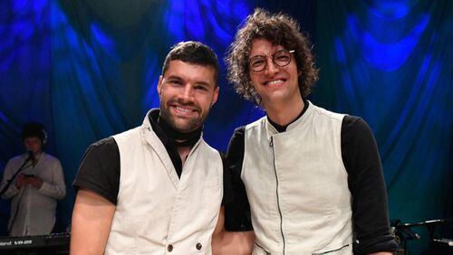 Joel Smallbone (L) and Luke Smallbone (R) of for KING & COUNTRY perform on The Pulse.  (Photo by Larry French/Getty Images for SiriusXM)