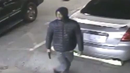 One of the possible suspects in an attempted robbery at an Atlanta gas station on Christmas.