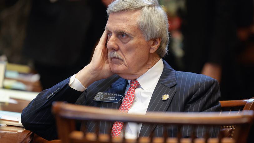 State Sen. Billy Hickman, R-Statesboro, sponsored Senate Bill 57, which would have allowed sports betting and horse racing without first amending the state constitution. The measure failed Thursday in a vote on the Senate floor. (Natrice Miller/ Natrice.miller@ajc.com)