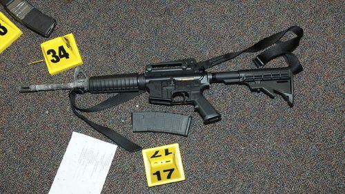 The Bushmaster AR-15 assault rifle used in the Dec. 14, 2012, massacre at Sandy Hook Elementary School.
