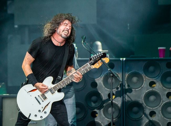 Atlanta, Ga: Foo Fighters closed out Shaky Knees 2024 on Sunday night with extended versions of their biggest hits. Photo taken Sunday May 5, 2024 at Central Park, Old 4th Ward. (RYAN FLEISHER FOR THE ATLANTA JOURNAL-CONSTITUTION)
