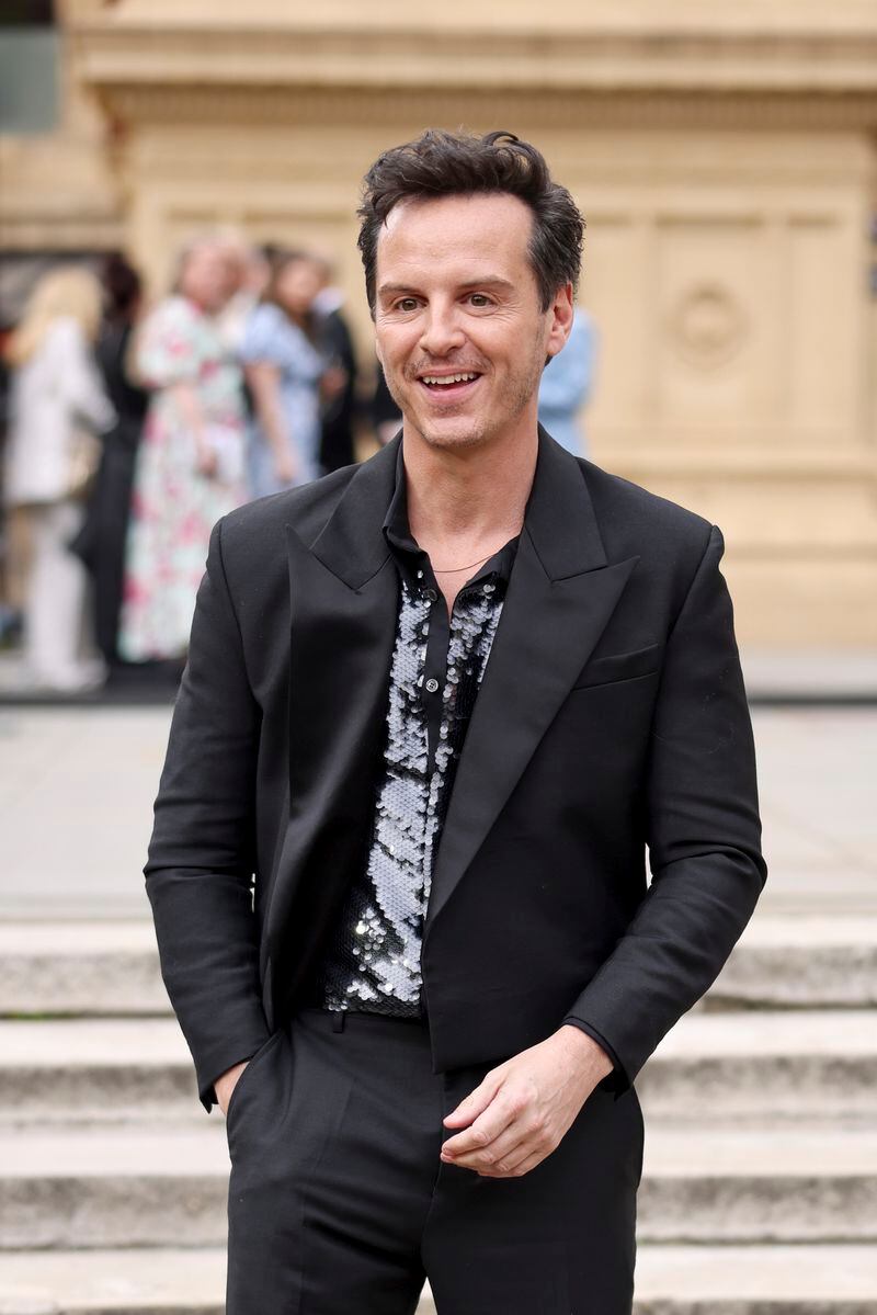 Andrew Scott poses for photographers upon arrival at the Olivier Awards on Sunday, April 14, 2024, in London. (Photo by Vianney Le Caer/Invision/AP)