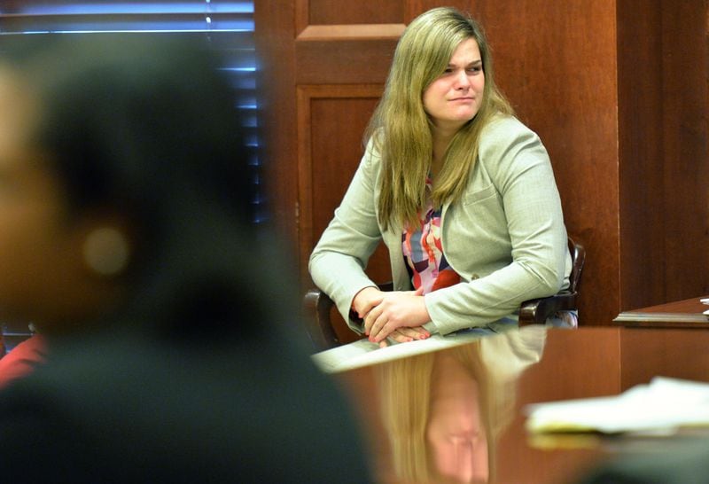 Jennifer Rosenbaum, who is charged with child abuse and murder, at her bond hearing in December 2015. (HYOSUB SHIN / HSHIN@AJC.COM)