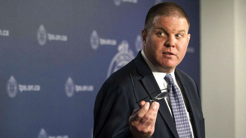 Toronto Detective Sgt. Hank Idsinga, lead investigator in the case against suspected serial killer Bruce McArthur, speaks during a news conference at Toronto Police headquarters on Monday, March 5, 2018.  Remains of seven victims have been found in the case thus far, and Idsinga on Monday released a photo of a dead man detectives are trying to identify in the case.