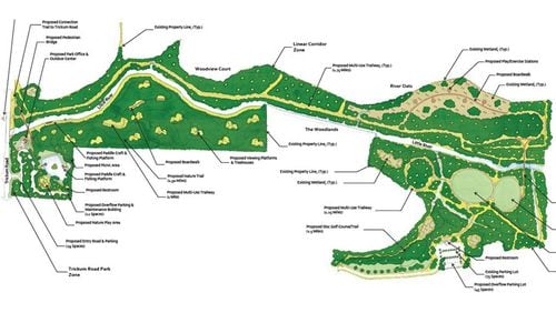Nature trails, a pond with fishing and paddle craft, multi-use open space and a disc golf trail are among the proposals for the new Little River Park in Woodstock. The city will take comments on the plan through 5 p.m. Friday, Dec. 11.