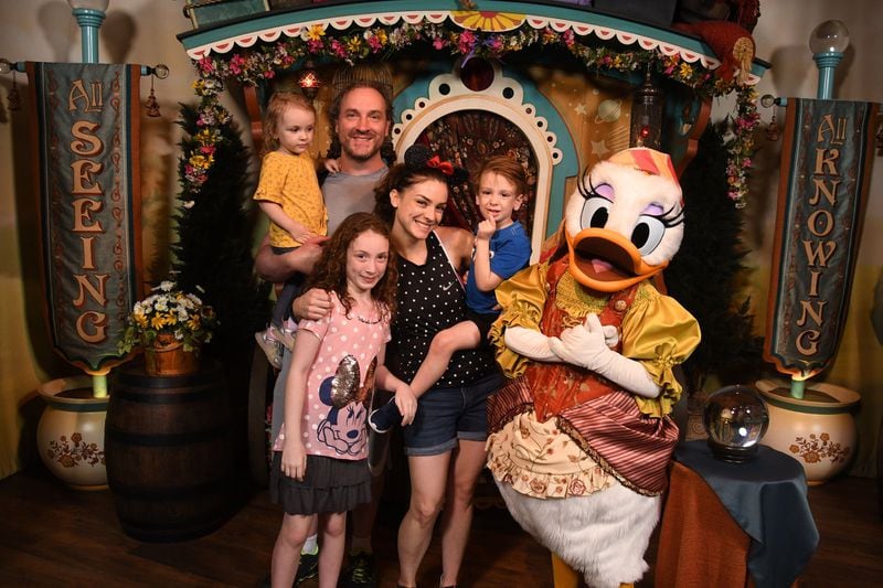 Amanda and Brant McCaskill and their children, 9-year Zoe, 4-year-old Barrett, and 2 year-old Nora at Walt Disney World in January. They made the trip to celebrate Zoe’s 9th birthday.CONTRIBUTED