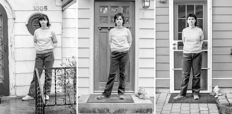 "1984/2013/2020," by Nancy Floyd features the photographer at ages 27, 37 and 44, from her book "Weathering Time."
Courtesy of Nancy Floyd