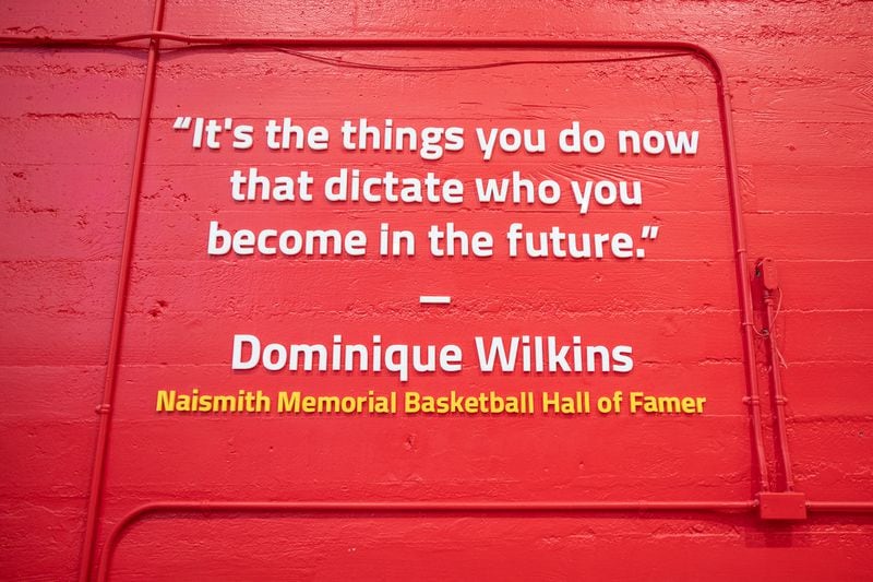 The Atlanta Hawks and State Farm unveiled Friday their ninth Good Neighbor Club at the College Park Auditorium. Quotes from WNBA champion Renee Montgomery and Hawks legend Dominique Wilkins were also added to the walls.