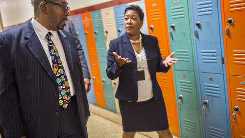 Stephen Green (left), the superintendent for Dekalb County schools. DeKalb County Schools had the fourth most Beating the Odds schools in the state. JONATHAN PHILLIPS / SPECIAL
