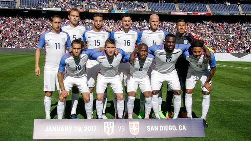 Greg Garza (2) shown ahead of last week’s game against Serbia in San Diego.