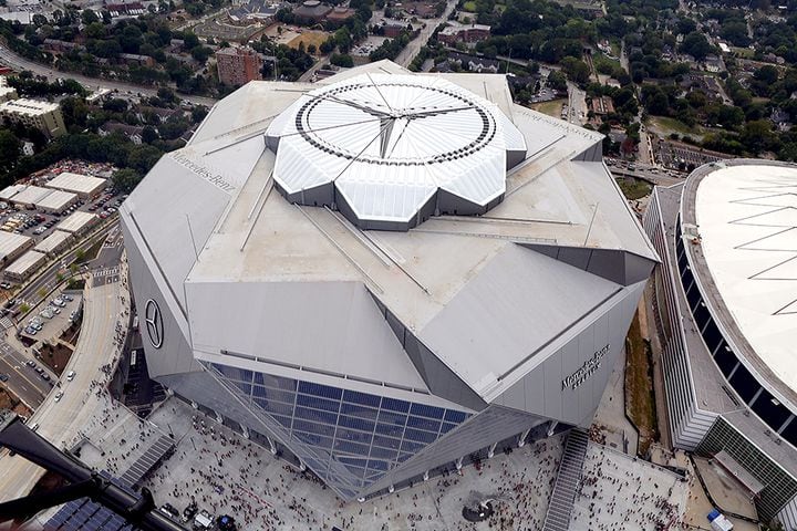 Mercedes-Benz Stadium aerial views