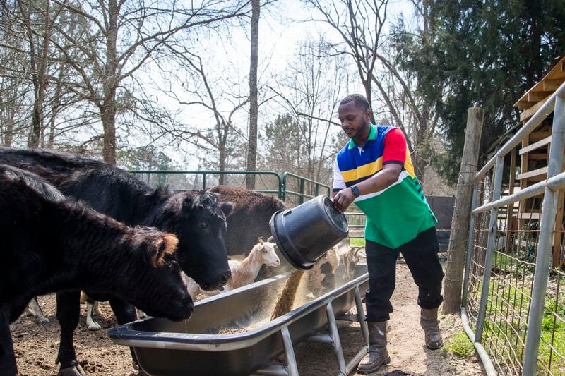 LeMario Brown says, “I am in a good area. We have minimum competition when you are talking about small African American farmers. But I am trying to change that. We need more of us.” (Alyssa Pointer / Alyssa.Pointer@ajc.com)